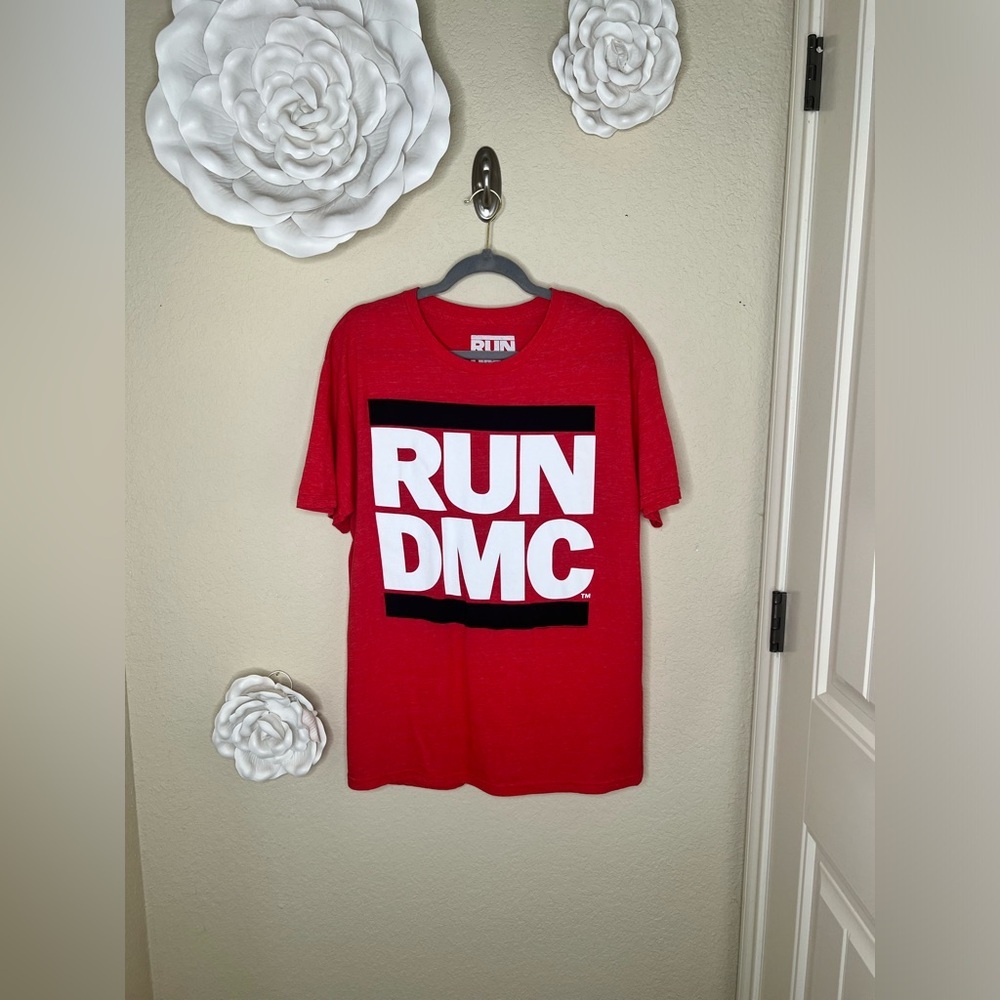 NTM: RUN DMC Red, White & Black Graphic Retro Unisex Style T-Shirt Sz L - Picture 2 of 13